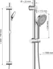 Diagrams of a shower system with dimensions. Náhled obrázku produktu
