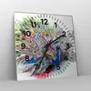Wanduhr - Quadrat - Glasuhr - Pfau Feder Farbe - 30x30cm - Produktbild-Vorschau 4