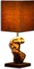 Lampe Tischlampe aus Holz Holzlampe Tischleuchte braun Produktbild-Vorschau 1