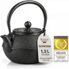 Dimono Aziatische theepot van gietijzer, zwart | 1,3 liter Productafbeelding-voorbeeld 1