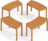 COSTWAY 4er Set Gartenbänke Akazienholz Wetterfest, Produktbild-Vorschau 1