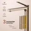 A close-up marketing image of a rose gold faucet, highlighting its features and construction. Produktbild-Vorschau