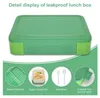 Brotdose Kinder mit Fächern 1300ml Lunchbox Schule Grün Produktbild-Vorschau 2
