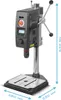 A standalone shot of a gray and black drill press on a light gray background. Produktbild-Vorschau