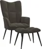 vidaXL Fauteuil relax avec pouf gris foncé velours Voir les images du produit 9