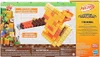 The back of a Hasbro Nerf Minecraft Dungeons Firebrand Axe blaster toy packaging, featuring Minecraft characters and game-related imagery. Podgląd zdjęcia produktu