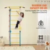 A young girl is climbing on an indoor playground set mounted on a wall. The image includes marketing text and icons. Náhled obrázku produktu