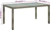 Gartentisch 150x90x75 cm Hartglas und Poly Rattan Grau Produktbild-Vorschau 6