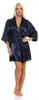 Damen Morgenmantel kurzer Kimono in Satin-Optik; Dunkelblau Produktbild-Vorschau 1