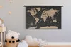 MuchoWow® Wandteppich Wandbehang Karte - Welt - Braun Produktbild-Vorschau 3