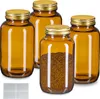 Relaxdays Braungläser, 4er Set, 400 ml, mit Deckel & Produktbild-Vorschau 1