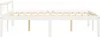 A white wooden bed frame with a slatted base, shown from the side against a white background. Produktbild-Vorschau