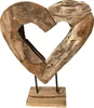 Herz-Skulptur auf Ständer - Teakholz - 47x37 cm hoch - Produktbild-Vorschau 6