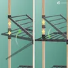 Two side-by-side images showing a drying rack with adjustable shelves. Produktbild-Vorschau