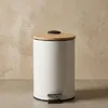 Odpadkový koš do koupelny s bambusem ZETRU, 3 l, bílý Náhled obrázku produktu 17