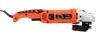 A side view of an orange and silver angle grinder on a white background. Náhled obrázku produktu