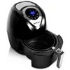 A black air fryer with its basket pulled out, shown against a white background. Podgląd zdjęcia produktu