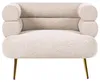 BELIANI Sessel Beige aus Stoff mit Goldenen Beinen Produktbild-Vorschau 4
