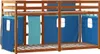 vidaXL Lit superposé avec rideaux bleu 90x190 cm pin massif Voir les images du produit 4