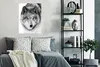 MuchoWow® Poster Wolf mit verschneitem Kopf in schwarz-weiß Produktbild-Vorschau 4