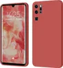 A product shot of a red phone case next to a phone displaying its screen. Produktbild-Vorschau