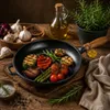 MAYSTERNYA Gusseisen-Grillpfanne mit Holzgriff – ø 24 x 4 Produktbild-Vorschau 4