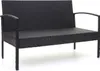 A black poly-rattan sofa set on a white background. Podgląd zdjęcia produktu