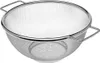 A stainless steel kitchen colander with two handles, shown from a slightly elevated side angle against a white background. Anteprima dell’immagine prodotto