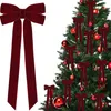 12x Burgunderrote Samtschleifen Weihnachtsbaum Deko Produktbild-Vorschau 4