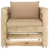 vidaXL 2-tlg. Garten-Lounge-Set mit Kissen Grün Produktbild-Vorschau 2