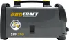 A gray welding machine with yellow and black accents, featuring brand logos and product identification. Podgląd zdjęcia produktu