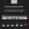A product image showing a USB hub with text and icons describing its features. Náhled obrázku produktu