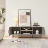 Table TV 'Starvili' avec 2 portes 120 x 40 x 45 cm Gris Voir les images du produit 2