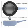 Antihaft-Bratpfanne 30 cm mit Deckel, 4,7 L, abnehmbarer Griff, blau Produktbild-Vorschau