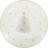 A Christmas-themed plate with a decorated Christmas tree and ornaments. Produktbild-Vorschau
