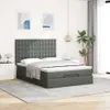 vidaXL Ottoman-Bett mit Matratze & LEDs Dunkelgrau 140x200 Produktbild-Vorschau 4