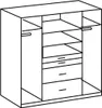 Aachen Drehtürenschrank mit Spiegel 4-türig 135 cm Weiß Produktbild-Vorschau 5