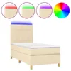 Boxspringbett mit Matratze & LED Creme 90x190 cm Stoff Produktbild-Vorschau 1