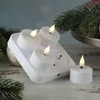 LED Teelichter - 4 wiederaufladbare LED Teelichter mit Ladestation - D- 4cm - flackernd - weiss Produktbild-Vorschau