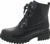 A black leather lace-up boot is shown against a white background. Anteprima dell’immagine prodotto
