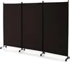 A three-panel room divider with wheels, shown from a slightly angled front view against a white background. Náhled obrázku produktu