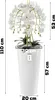 Bílá umělá orchidej kaskádovitá kytice v bílém květináči H Náhled obrázku produktu 3