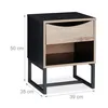Table de chevet Relaxdays avec tiroir, H x l x P : 50 x 39 Voir les images du produit 4