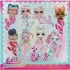 A collage of LOL Surprise Mermaids dolls with a watery, coral reef background. Voir les images du produit
