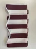 A folded awning valance with maroon and white stripes, laid flat on a white surface. Produktbild-Vorschau