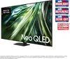 A Samsung Neo QLED TV is displayed with several award badges on the right side. Produktbild-Vorschau