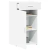 A white sideboard with a drawer and a cabinet door is shown against a white background. Anteprima dell’immagine prodotto