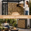Haardhoutrek buiten met dak en 2 afdekzeilen 185x70x185 cm Productafbeelding-voorbeeld 7
