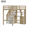 OKWISH Lit Mezzanine 90x200 cm avec Bureau et Étagères, Voir les images du produit 4