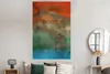 MuchoWow® Poster Wasserfarben - Orange - Blau - Grün Produktbild-Vorschau 4